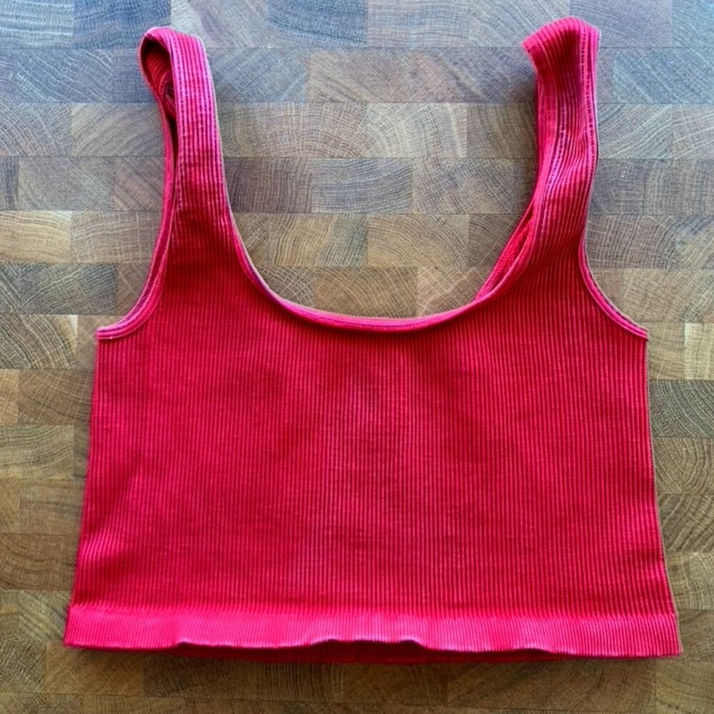 Free People Crop Tank - Bright Red Orange M/L